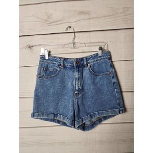 Bullhead Women 100% Cotton Blue Denim Mom Shorts Size 11‎